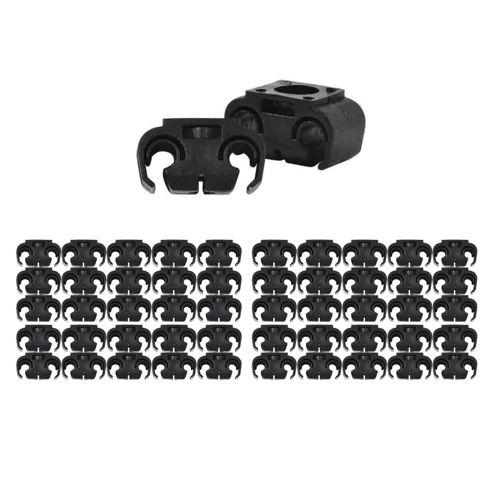 Double Clip Noir Et Blanc XTUDOU Lot De 100 Clips Tuyau De Frein Noir - Support Fixation Double Clip - Pour Audi, VW Clips Plastique Voiture