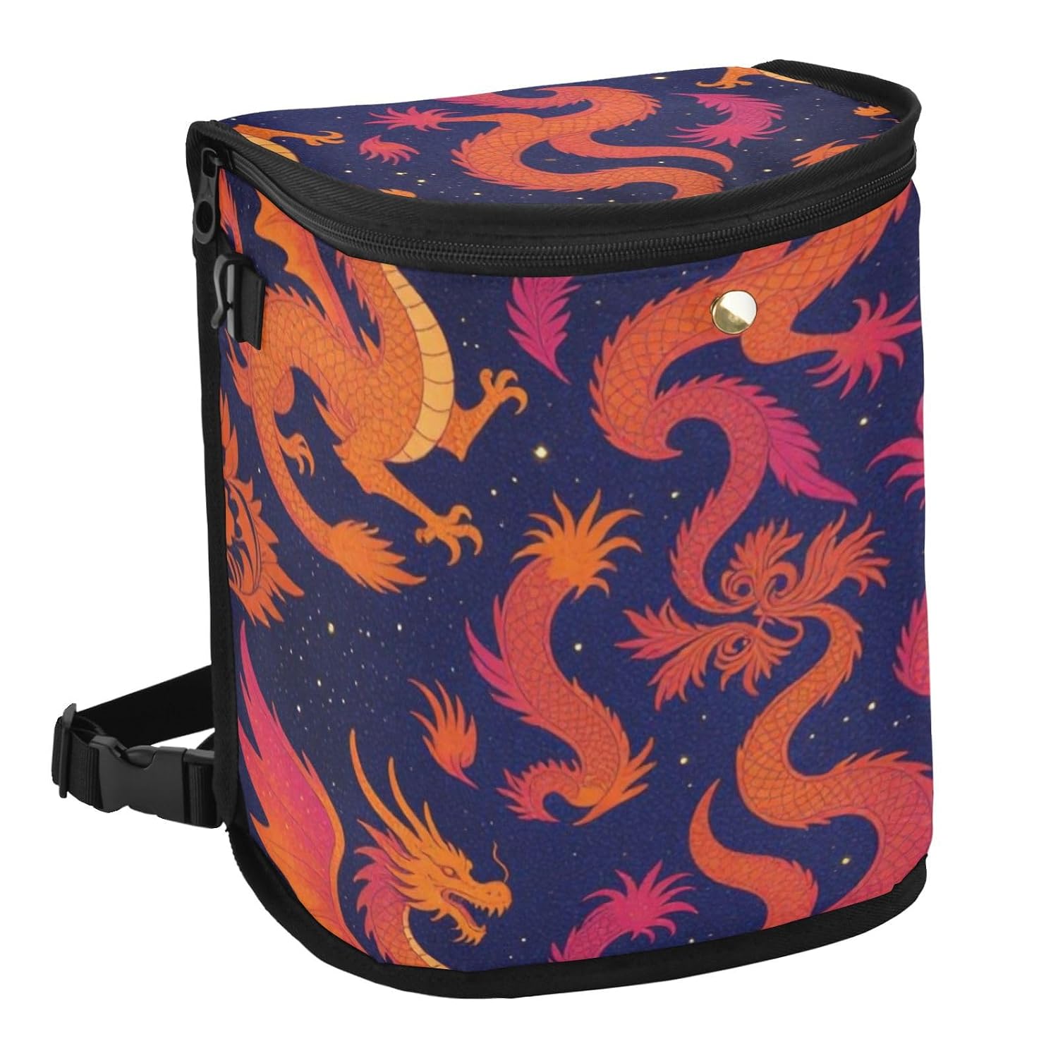 linqin Car Storage Bag Hanging Design Waterproof Large Capacity Polyester Fabric Vehicle Interior Accessories Orange Dragons