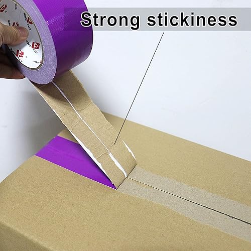 Miniatura 4 de BOMEI PACK Paquete de 2 cintas adhesivas moradas resistentes, 0.354 in de grosor, 2 pulgadas x 30 yardas, fuerte resistencia industrial, flexible,