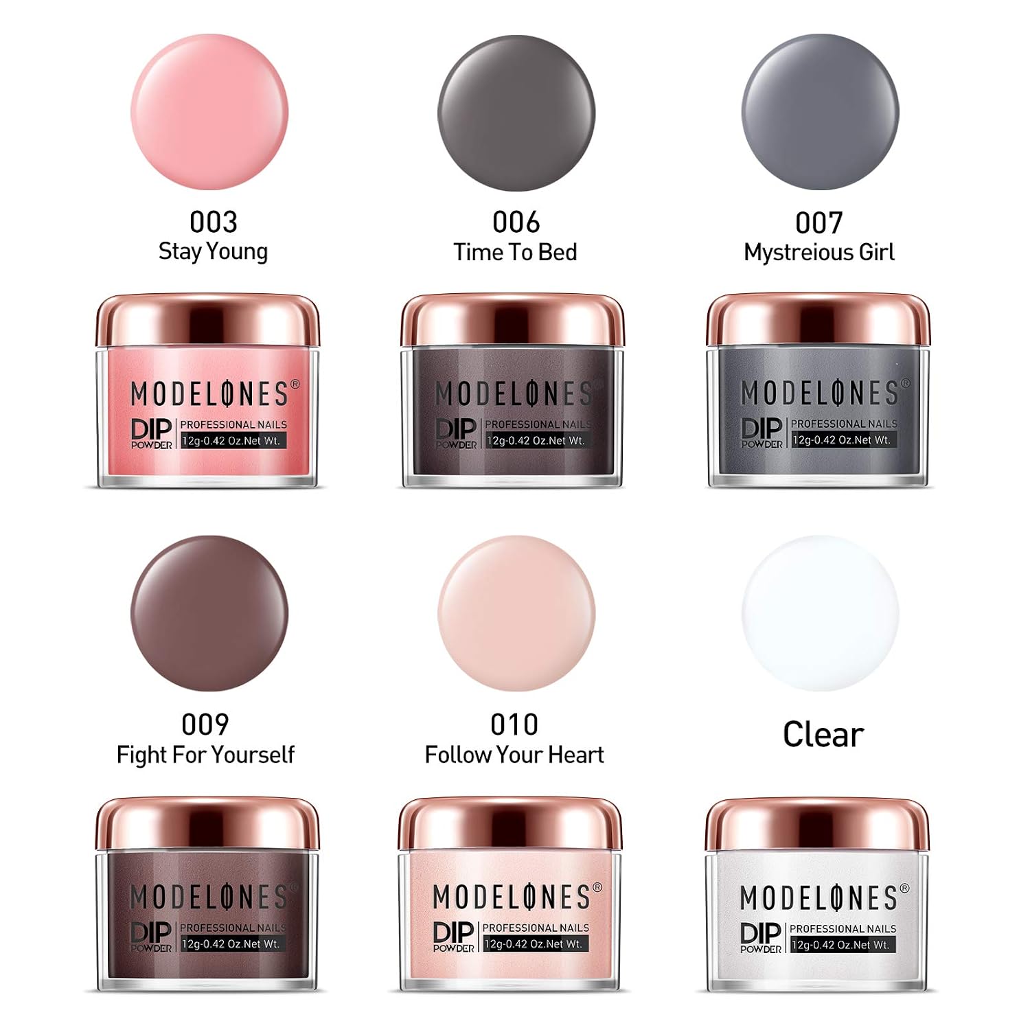modelones Dip Powder Nail Starter Kit Peachy Nails Kit for Autumn 6 Colors- Manicure Nail Art Set Essential Kit for Travelling, Nail Starters Preference, Home Use for Mature Girl and Color Lover.