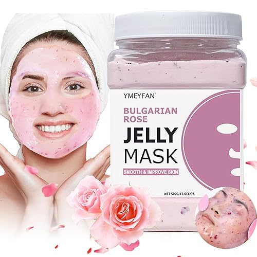 Mascarilla de gelatina para profesionales faciales  Rosa búlgara ilumina y suaviza el cuidado de la piel, máscara de hidrojelly nutrida hidratada,