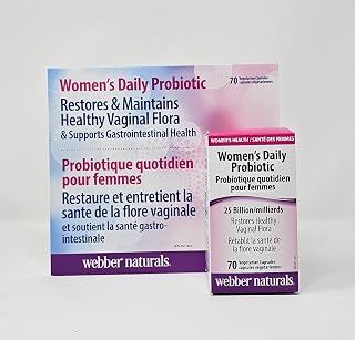 webber naturals Women’s Daily Probiotic 25 Billion, Restores & Maintains Healthy Vaginal Flora - 70 Vegetarian Capsules