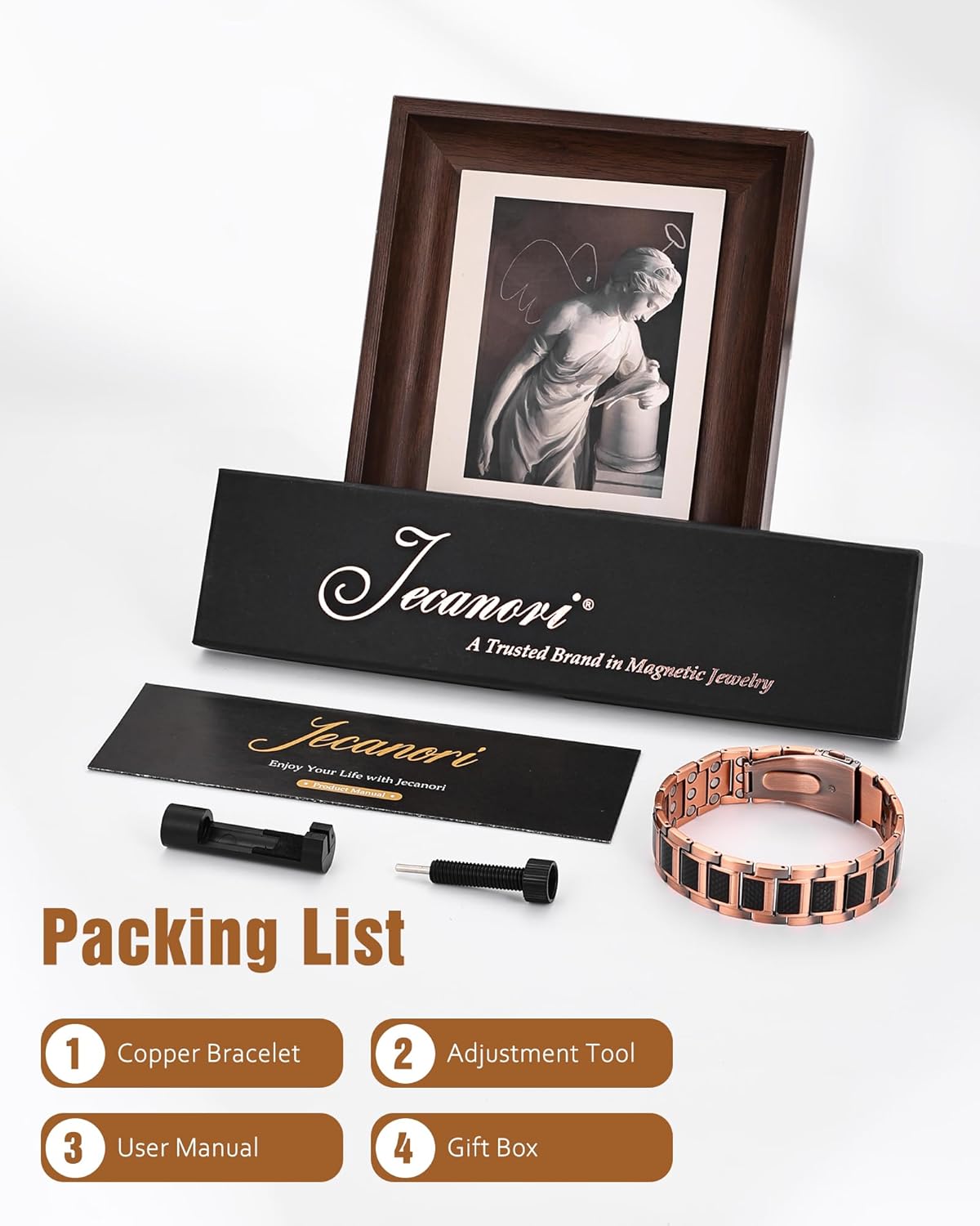 Jecanori Copper Magnetic Bracelet for Men, 3X Strength Pure Copper Bracelet for Men,Ideal Gift - Image 7