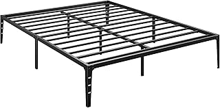 6‘’ Full Bed Frame Duty Metal Tall Platform,No Box Spring Needed Heavy Duty Mattress Foundation Easy Assembly Noise Free,Black