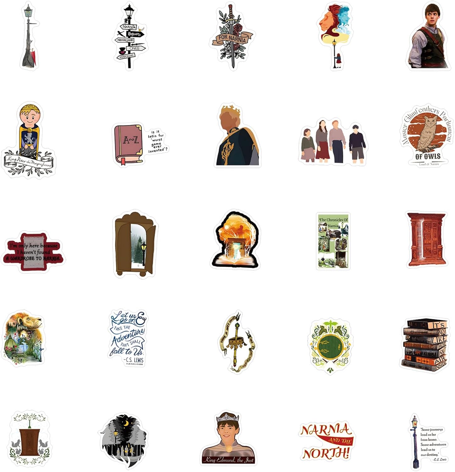 68Pcs Narnia Stickers Pack, American TV Series Aesthetic Vinyl Waterproof Sticker Decals for Water Bottle,Laptop,Phone,Scrapbooking,Journaling Gifts for Adults Teens Kids for Party Supply Favor Decor
