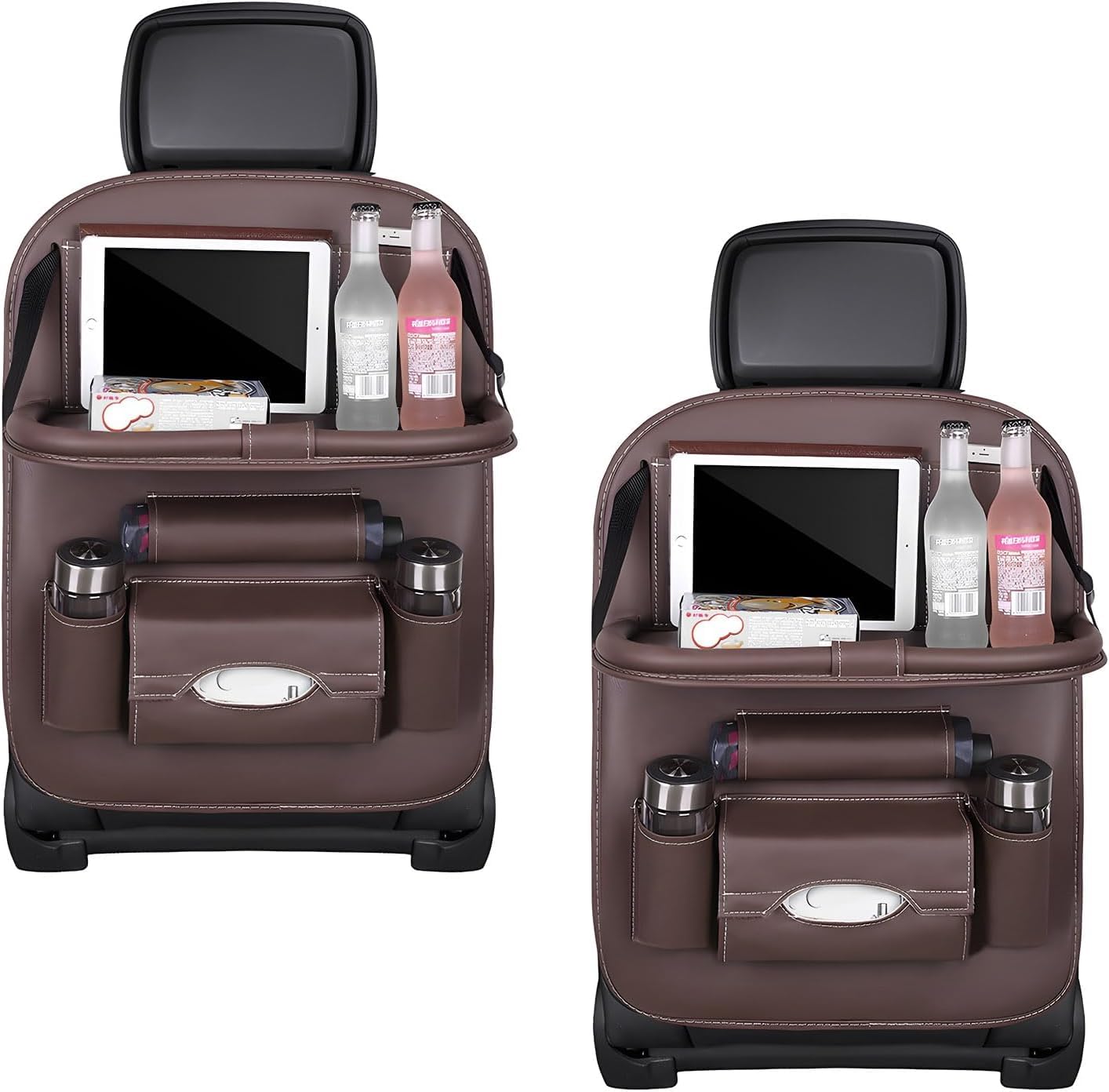 KYHDERFT Car Seat Back Storage for Alfa Romeo 159 Sportwagon (939B) 159 Sportwagon Q4 (939B), Backseat Organizer Pocket Foldable SeatBack Organizer,Brown