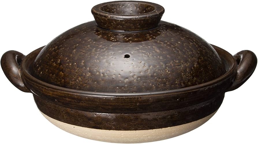 Amazon｜長谷園 伊賀土鍋 アメ釉 大(3-5人用) 直火対応 NNM-33｜土鍋