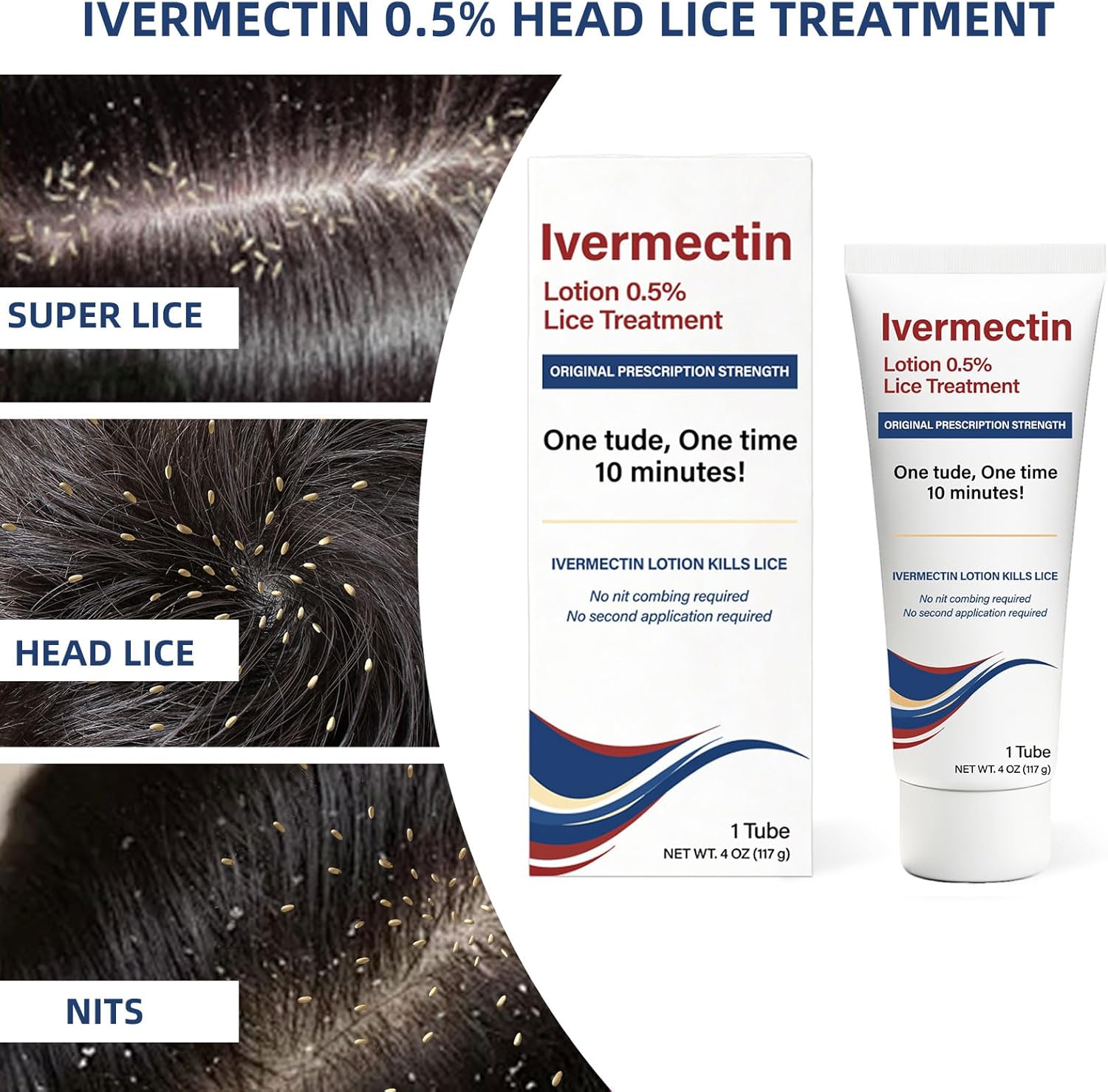 Ivermectin Lotion 0.5% Head Lice Treatment - Prescription Strength for Super Lice & Eggs - No Nit Combing Required - Single Application, 10-Minute Fast Acting Formula - Gentle for Kids (4 Fl Oz) - Image 4