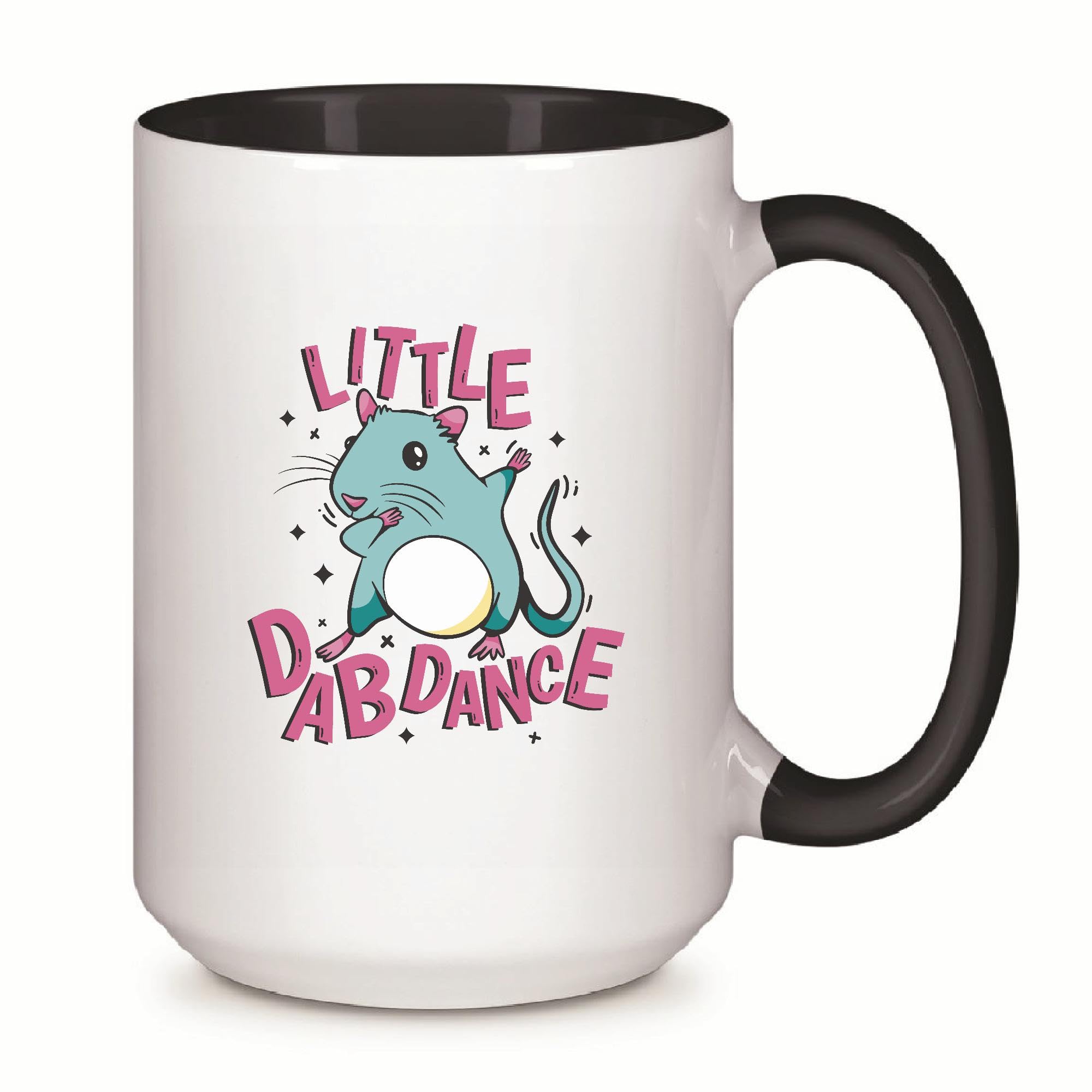 Cute Mouse Dabbing Gift for Kids Little Dab Dance Quote 11oz 15oz Inner Color Accent Mug