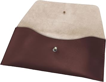 Succor Genuine Leather Utility Pouch - Leather Cash Envelope Wallet & Money Holder, Reusable Budget Organizer & Retro Clutch for Men & Women - 7.5x3.5 inch, Maroon