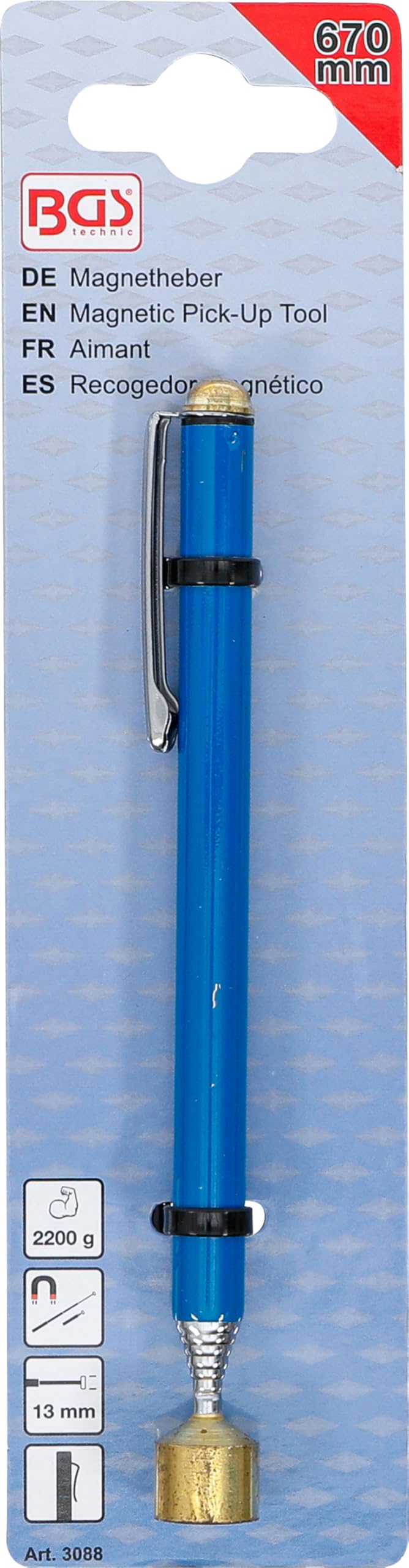 BGS 3088 Recogedor magnético 670 mm fuerza de tracción 2,2 kg
