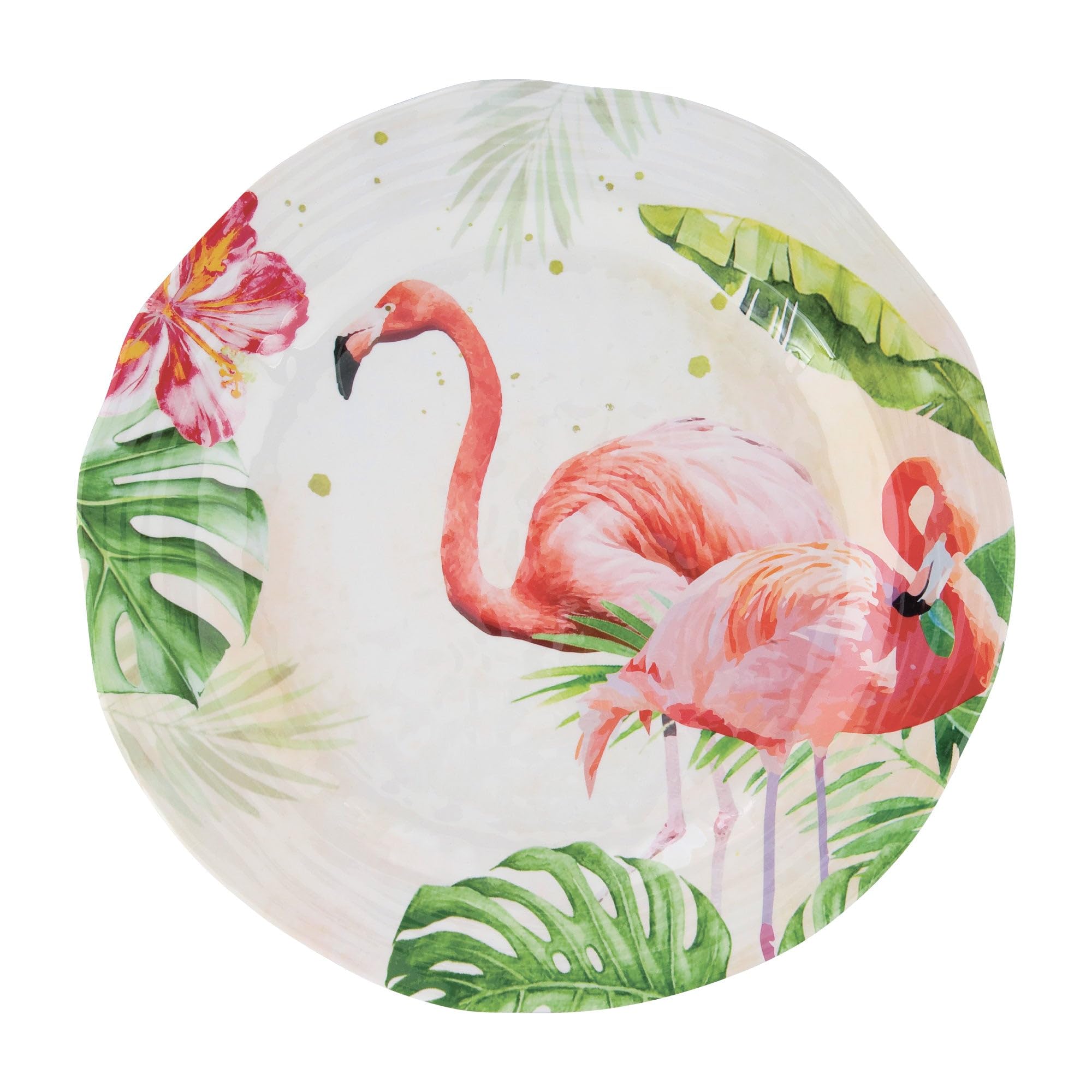 UP ware Zestaw 6 talerzy obiadowych z melaminy, bez BPA, nadają się do mycia w zmywarce, do dania głównego, makaronu i sałatki, 28 cm talerze obiadowe (Flamingo)