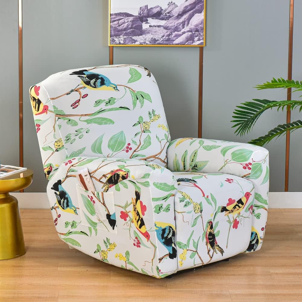 Recliner Chair Cover Stretch Recliner Covers with Pocket Recliner Slipcovers Protector for Recliner 4 Pieces