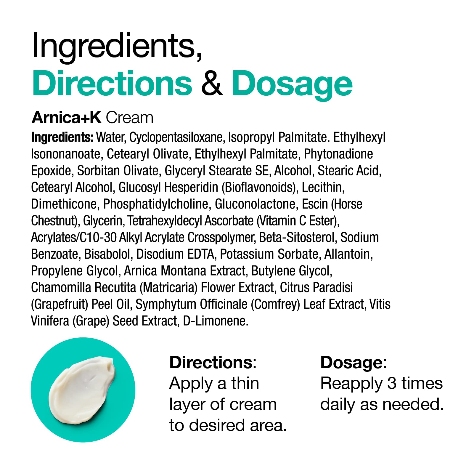 VitaMedica Arnica & Vitamin K Topical Cream Sensitive Skin Softens, Calms, Moisturizes