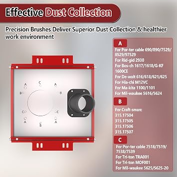 Linear Rail Router Sled Slide Connector with Dust Collection, 2-1/2 Interface Connect Dust Extractor Fit for 20mm Linear Rails and SBR20UU & SCS20UU Slide Block (Missing Brush)