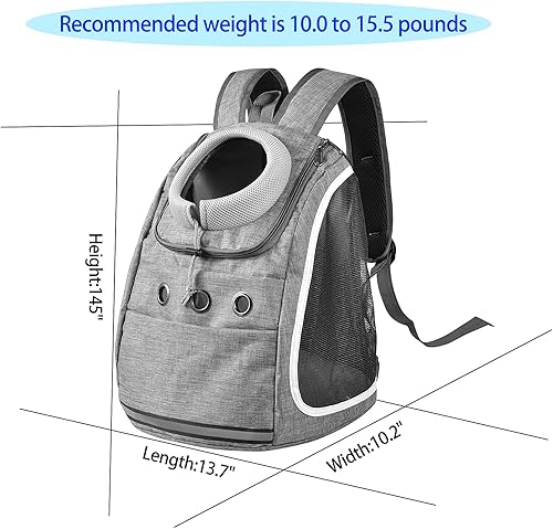 Miniatura 2 de Ctpeng Mochila portadora para mascotas con diseño de cabeza transpirable para viajes senderismo camping para perros pequeños gatitos gatos medianos