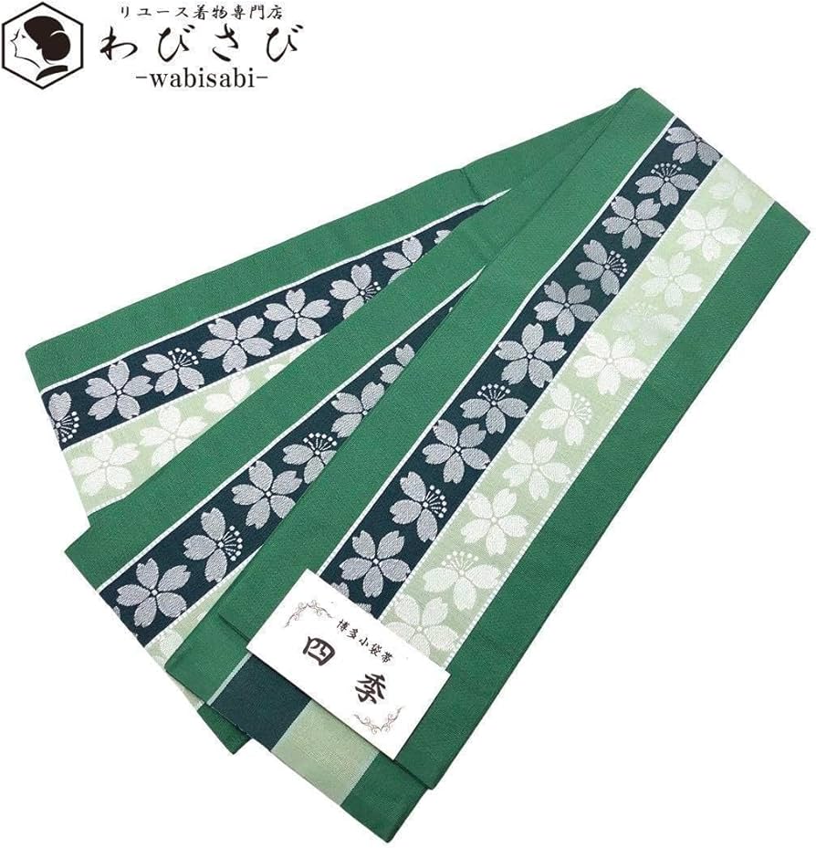 本棚柄リバーシブル半幅帯【出品限り】