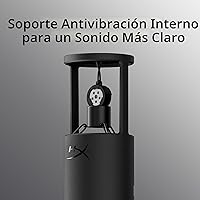 Vista 3 de HyperX SoloCast 2 - Micrófono condensador USB para juegos para PC, USB-C a USB-A, filtro pop integrado, soporte de choque interno, Plug and Play, 24