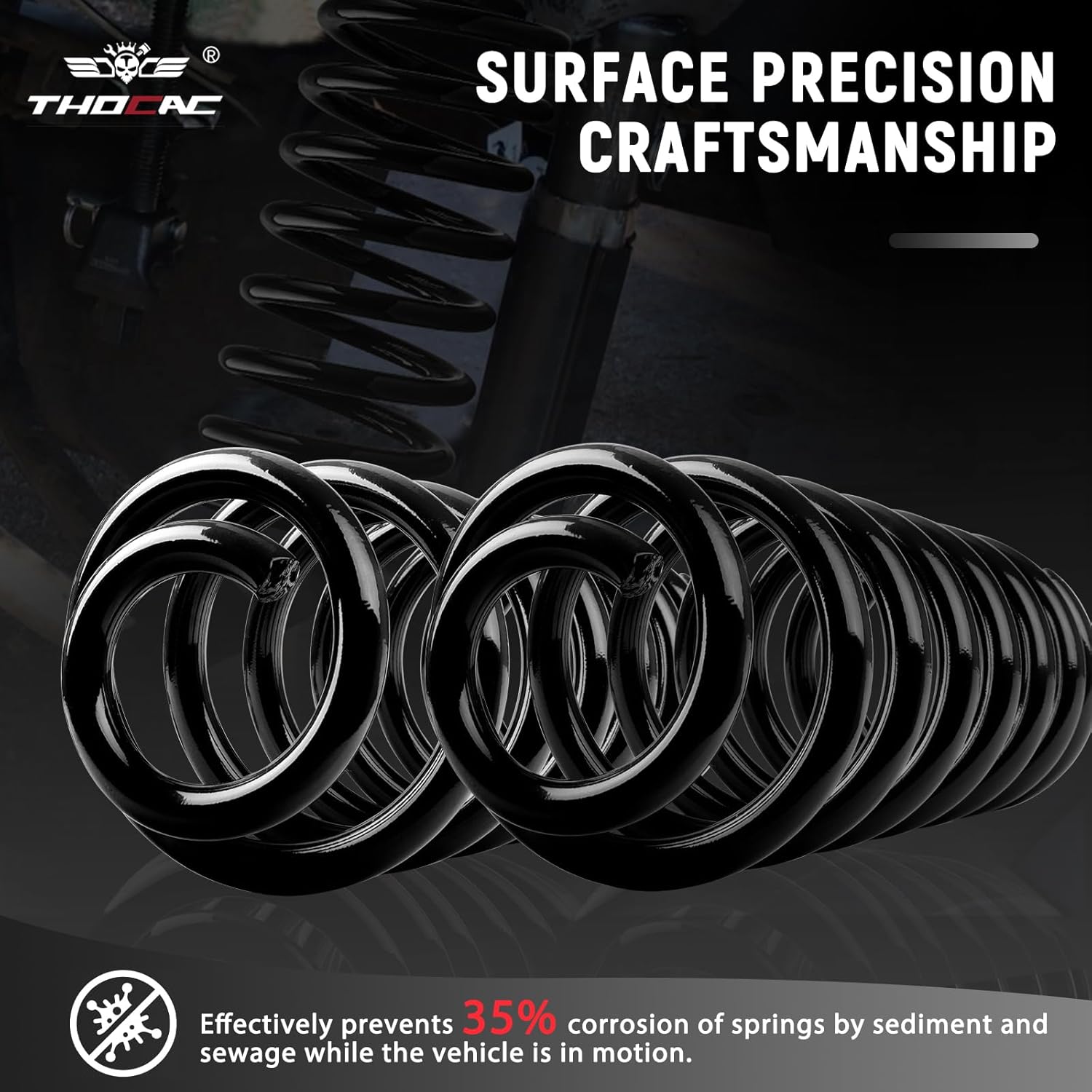 Rear Heavy Duty Coil Springs for Ram 1500 2009-2018 2wd 4wd, 50% Extra Load Capacity (1100 lbs), Maintains Factory Ride Height, For Truck Towing