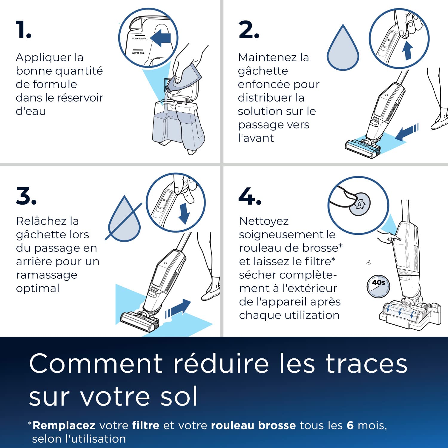 Bissell CrossWave C6 Cordless, Aspirateur Balai Laveur sans Fil, Aspire, Lave & Sèche 3 en 1, Extraction Puissante des Taches Humides & Sèches, Nettoyeur Eau Poussière pour Multi-Surfaces, 3566N