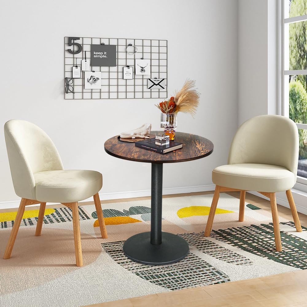 LANTUS Bartisch, rund, Esstisch, quadratisch, Industriestil, Holzbrett + Füße aus Eisen, maximale Belastung 125 kg, 60 x 60 x 72 cm (C)
