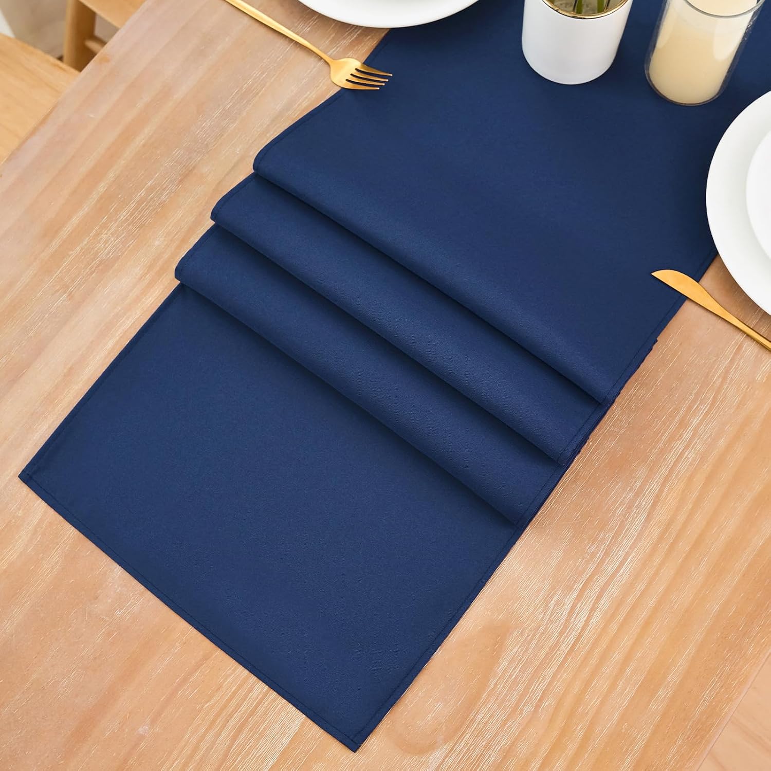 2 Pack Navy Blue Farmhouse Table Runner Coffee Table Runner | 12 x 72 Inch Solid Color Table Runner, Dresser Runner for Daily Party Home Decoration