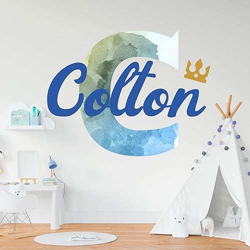 Miniatura 9 de Decoración de pared de múltiples fuentes, letras brillantes y acuarelas I nombre personalizado e inicial I letra de bebé niña decoración de pared I