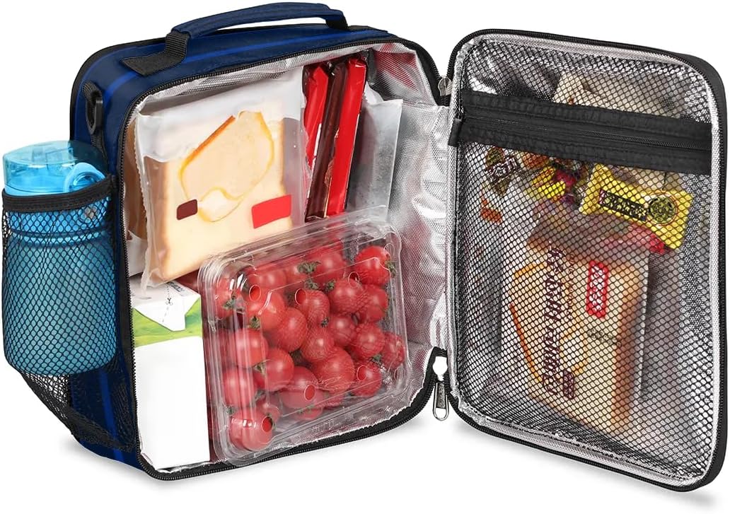 Custom Name Ball Lunch Bag Personalized Insulated Cooler Lunch Box Leakproof Reusable Lunch Tote Bag for Work Office Picnic Travel for Boys Men Teen Blue Soccer