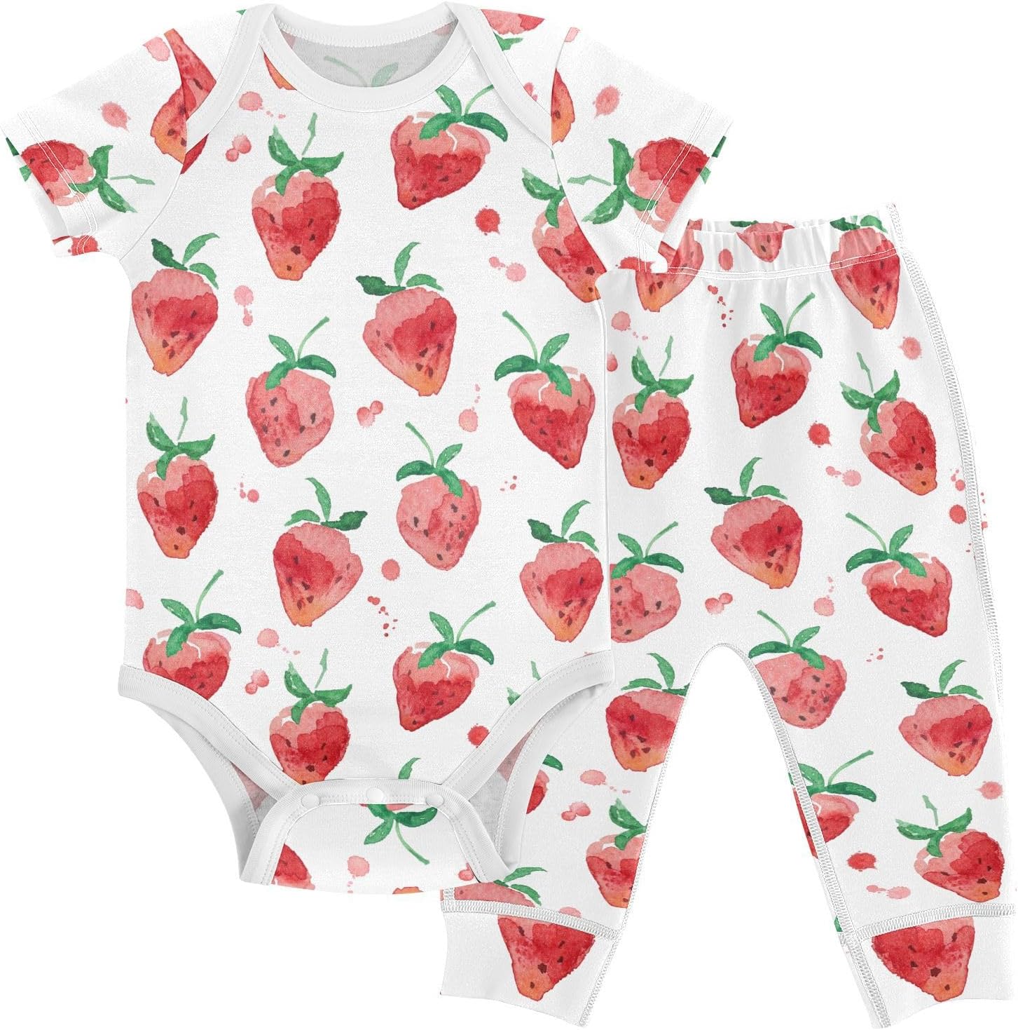vvfelixl Baby Clothes Bunnies and Flowers Baby Bodysuits Set Unisex Short Sleeve Babys Pants Sets 0-3M