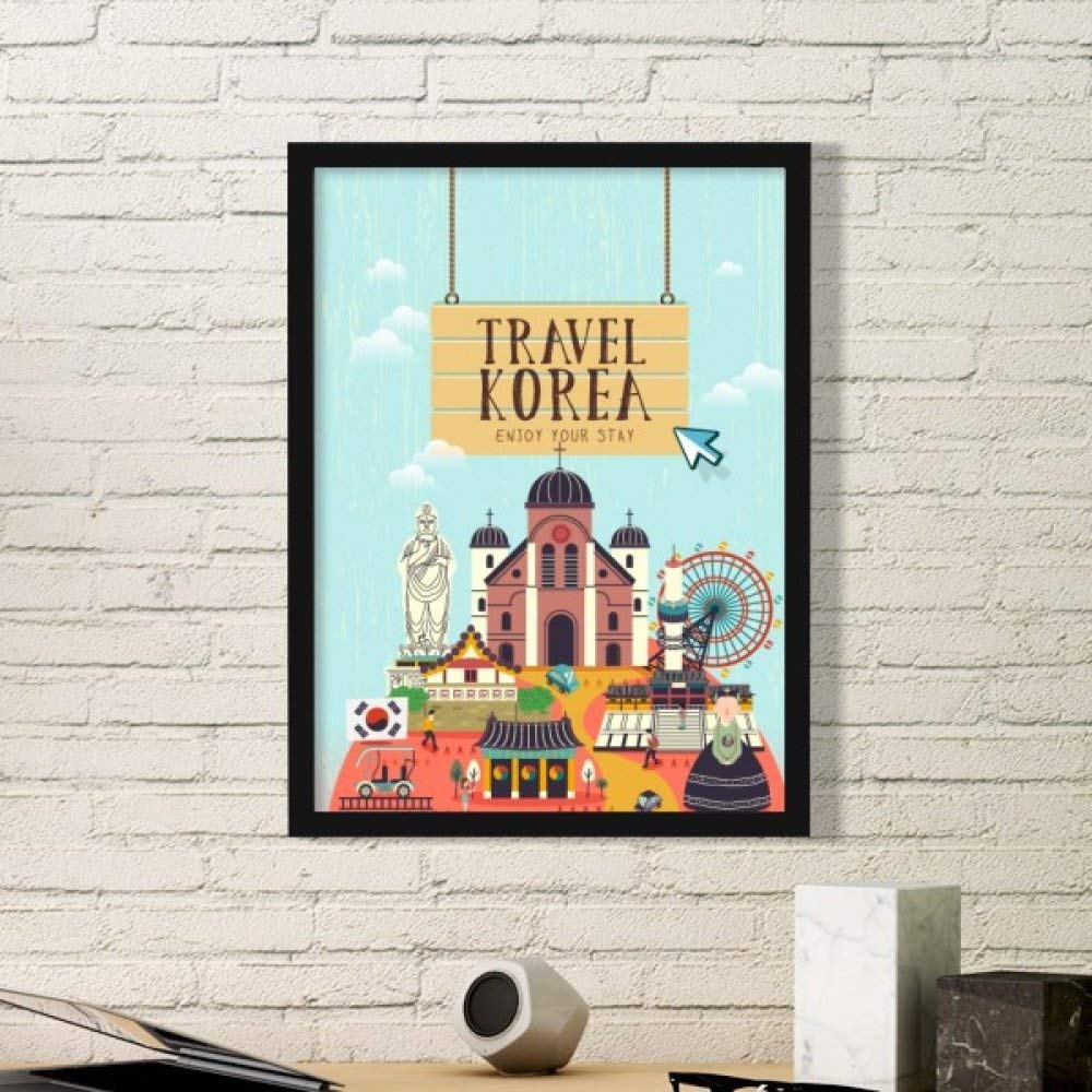 Affiche Corée du Voyage avec cadre noir pour créer une ambiance zen au salon