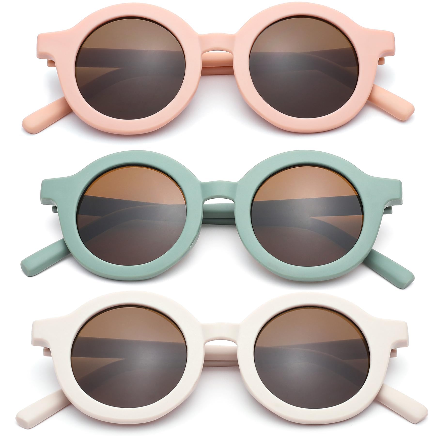 Gafas de Sol Infantiles 3 PCS UV 400 Redondas para Niñas