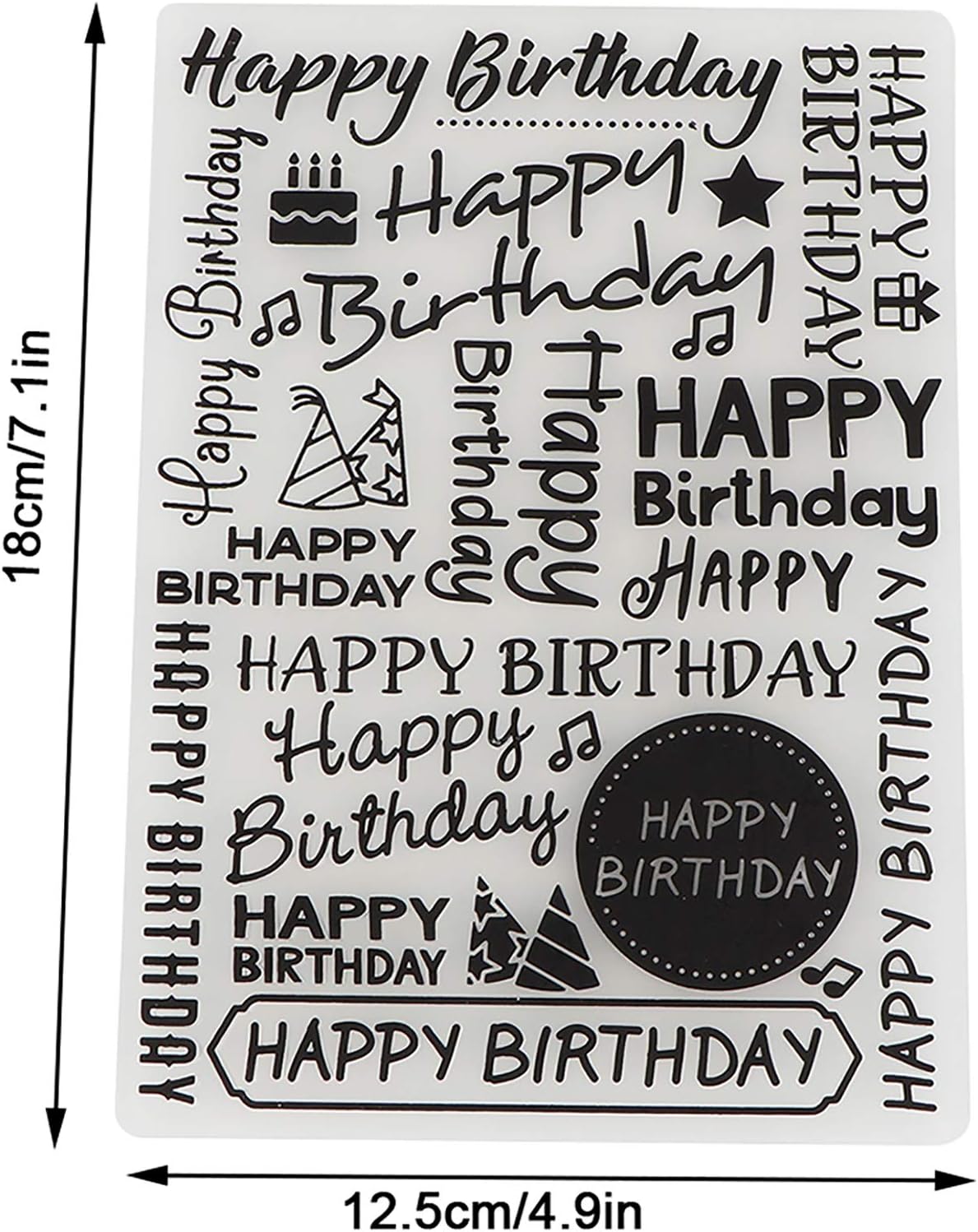 Letters Plastic Embossing Folder, Happy Birthday Letters Plastic Embossing Folders for Card Making Scrapbooking Birthday Album Decors 7.1x4.9in