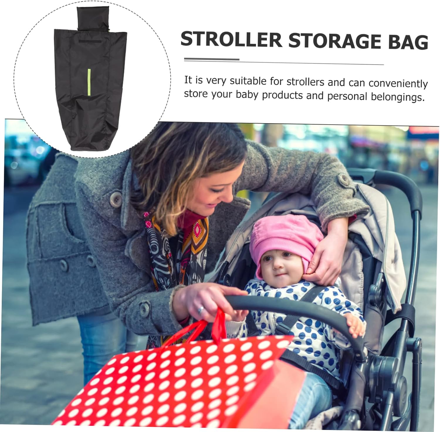 VICASKY Foldable Stroller Travel Bag Stroller Storage Bag for Airplane Heavy Duty Water-resistant Lockable Drawstring Closure Single Shoulder Strap