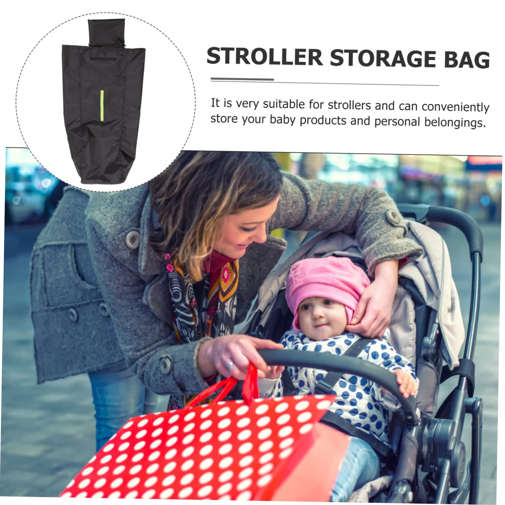 ifundom Borsa da Viaggio per Passeggino Singolo, Sacco Copripasseggino Oxford Nero, Tracolla Singola, Accesso Facile, per Gate Check e Viaggi