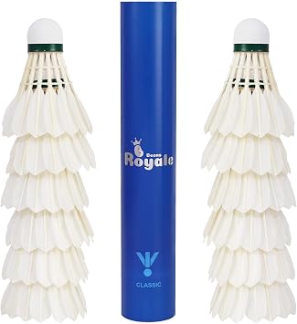 Badminton Shuttlecocks 12-Pack (All Round Feather) Feather With Great Durability Stability and Balance,Suitable for Professional Training Or Family Outdoor Sports (Duck Feather)