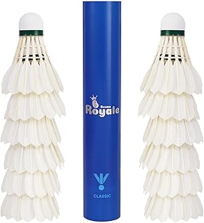 Badminton Shuttlecocks 12-Pack (All Round Feather) Real Fine Feather with Great Durability Stability and Balance,Suitable for Professional Training Or Family Leisure Sports