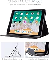 Vista 5 de Funda para iPad 9Th / 7Th / 8ª generación, para iPad 10.2, funda protectora a prueba de golpes, visión multiángulo, soporte ajustable, encendido
