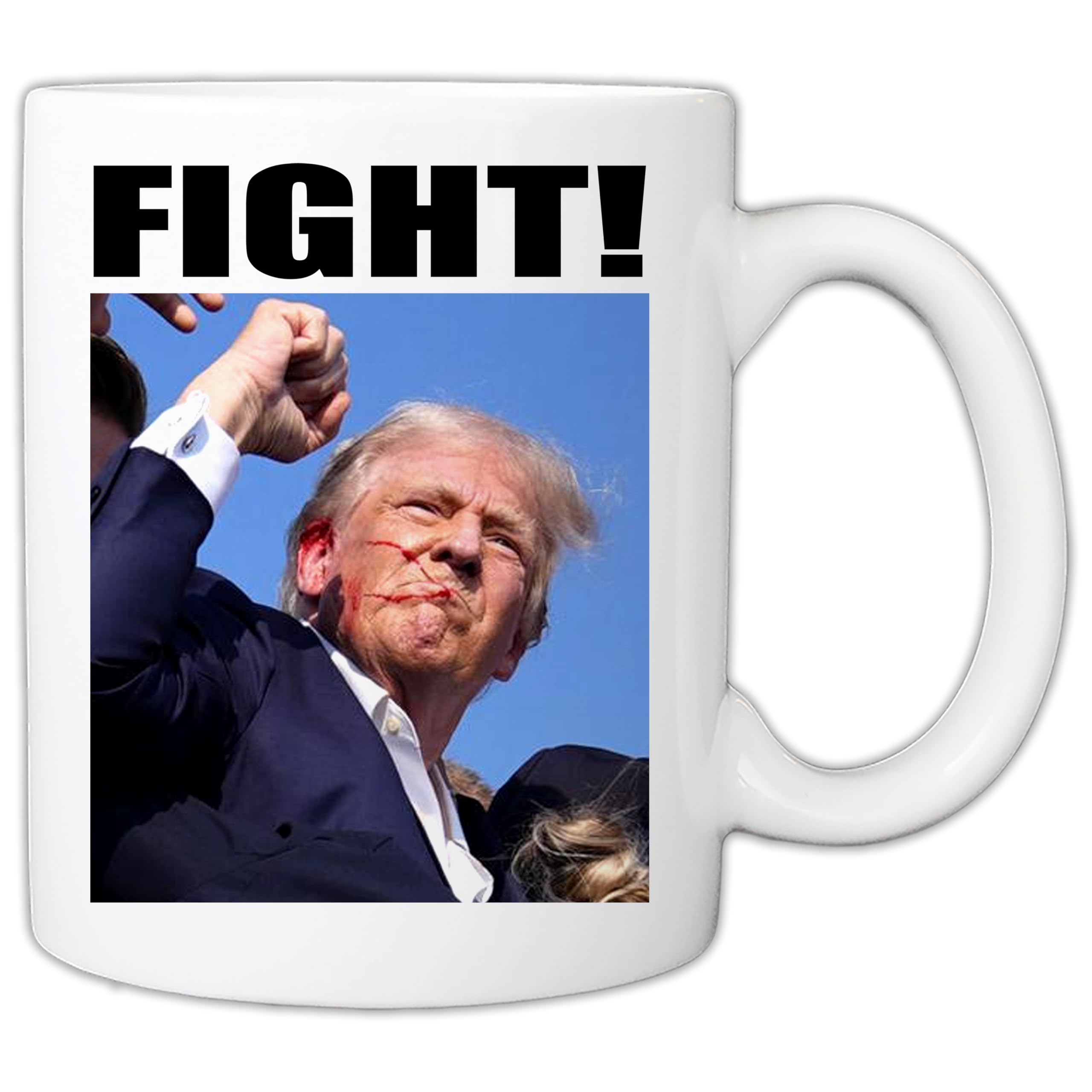MyCozyCups Tazza da caffè Trump 2024 Never Surrender da 325 ml con Donald Trump pugno pompa Butler Pennsylvania Rally Cup, Not Today Shot Attempted Assassination 24 Shooting Mug