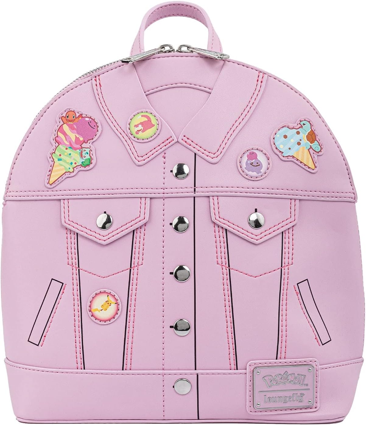 Loungefly Pokemon Ice Cream Denim Jacket Convertible Womens Double Strap Shoulder Bag Purse