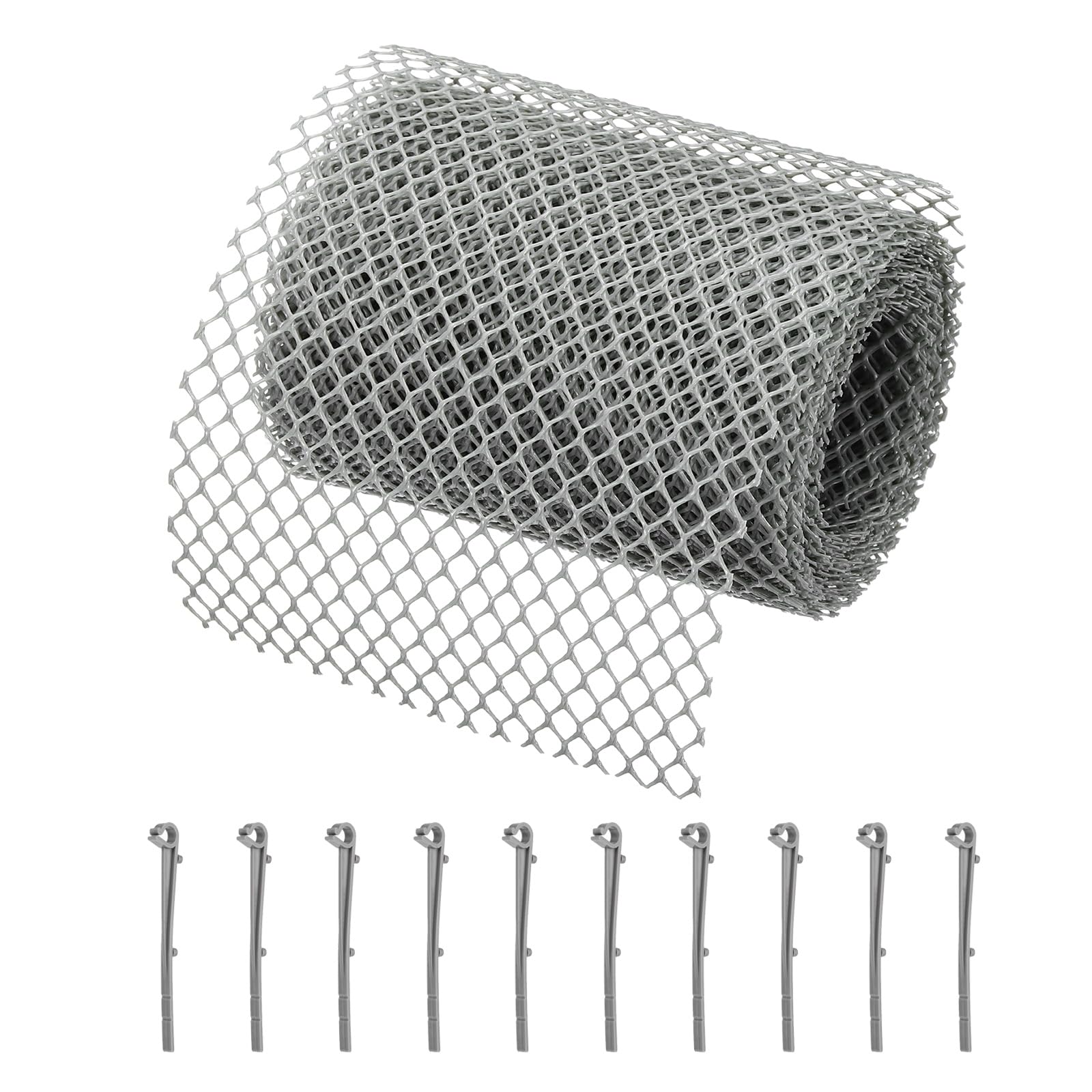 sourcing map Plastic Gutter Guard Mesh Roll,19.7ft x 5.91 Inch Gutter Guard