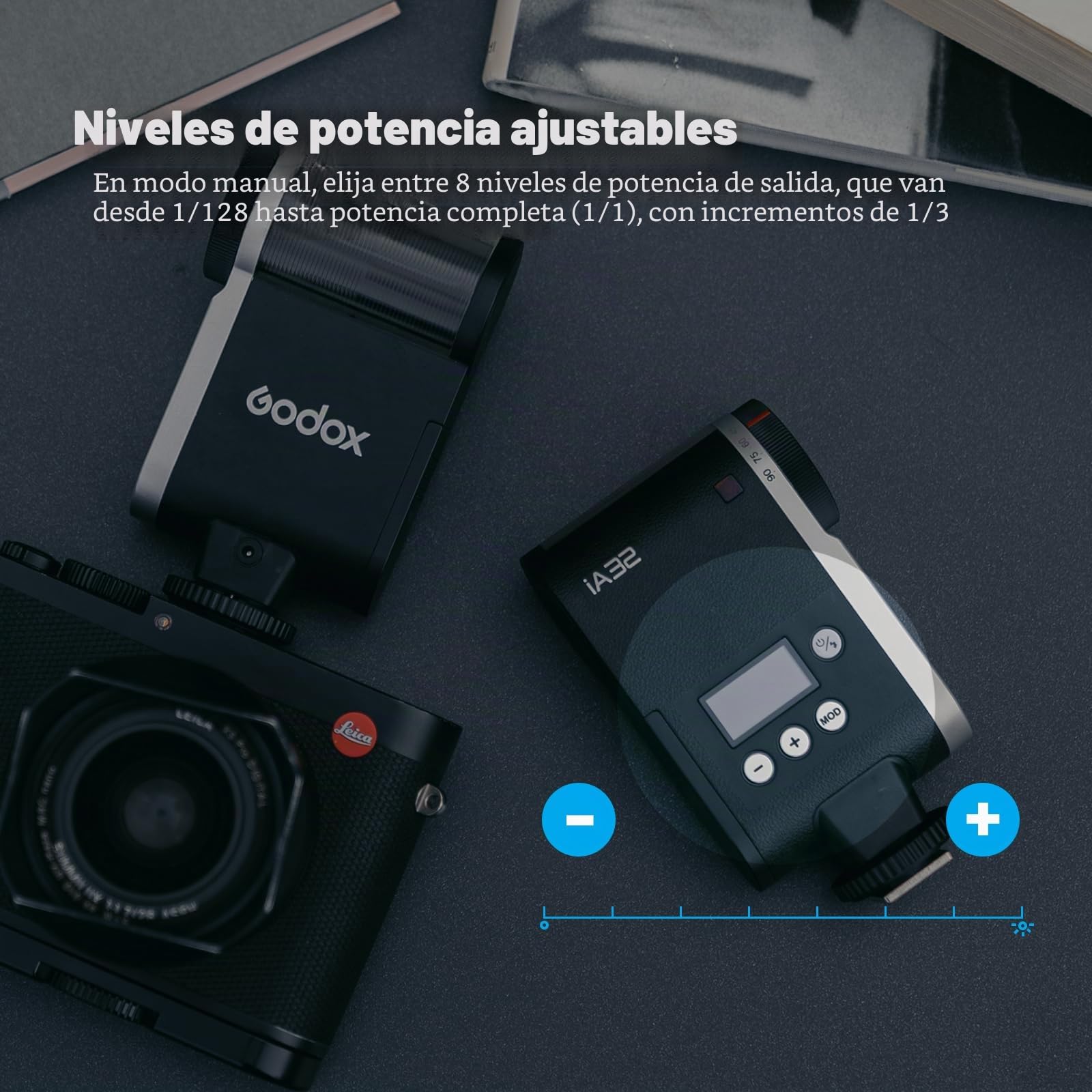 Godox iA32 Mini Flash de Cámara,8 Niveles de Potencia (1/128~1/1)