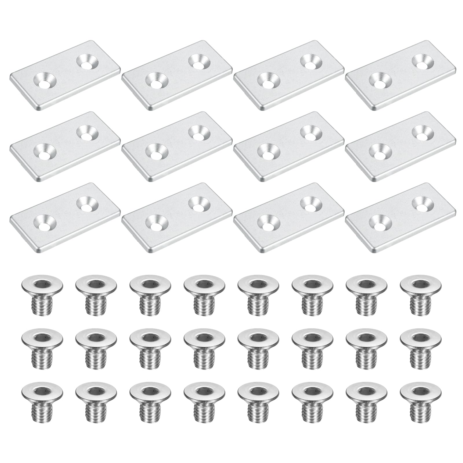 uxcell 12 tapas de extremo de perfil de aluminio estándar de la UE 4080 con tornillos, tapas de extremo de extrusión con ranura en T para marco de extrusión de aluminio, estante industrial, muebles de