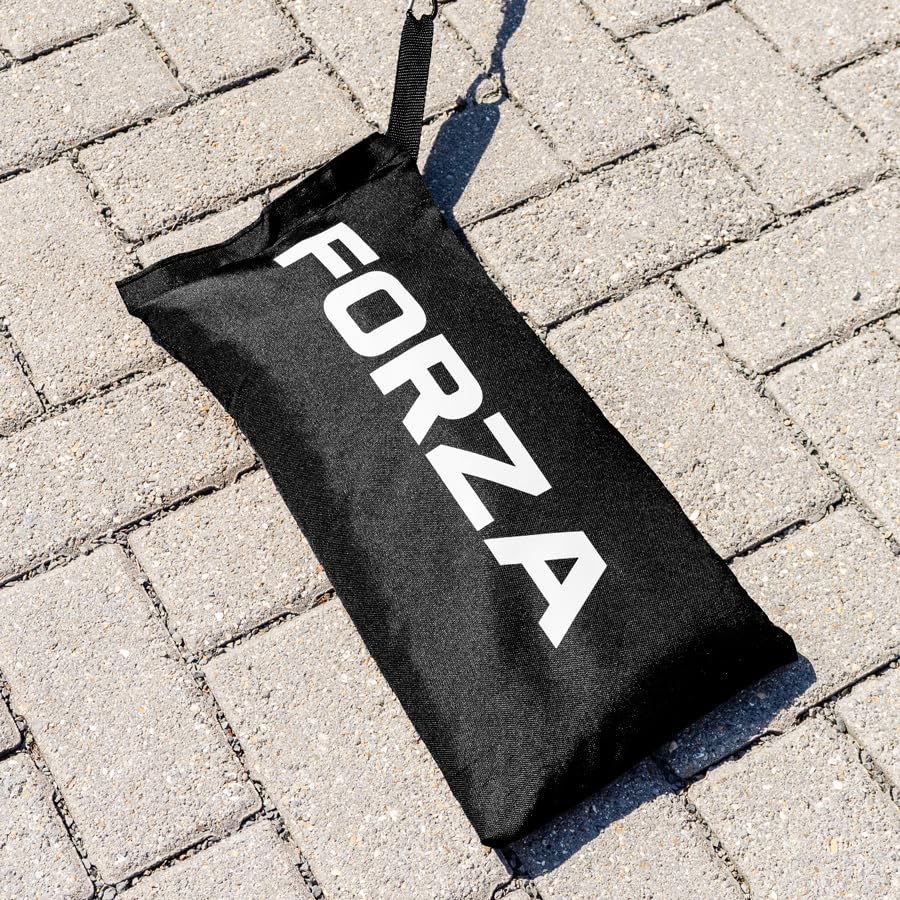 FORZA Filet de Retour de Basketball Solo | Entraîneur de Rebond de Basketball Portable pour la Pratique Individuelle du Tir – Filet Durable Résistant aux Intempéries avec Sac de Transport et Sacs de
