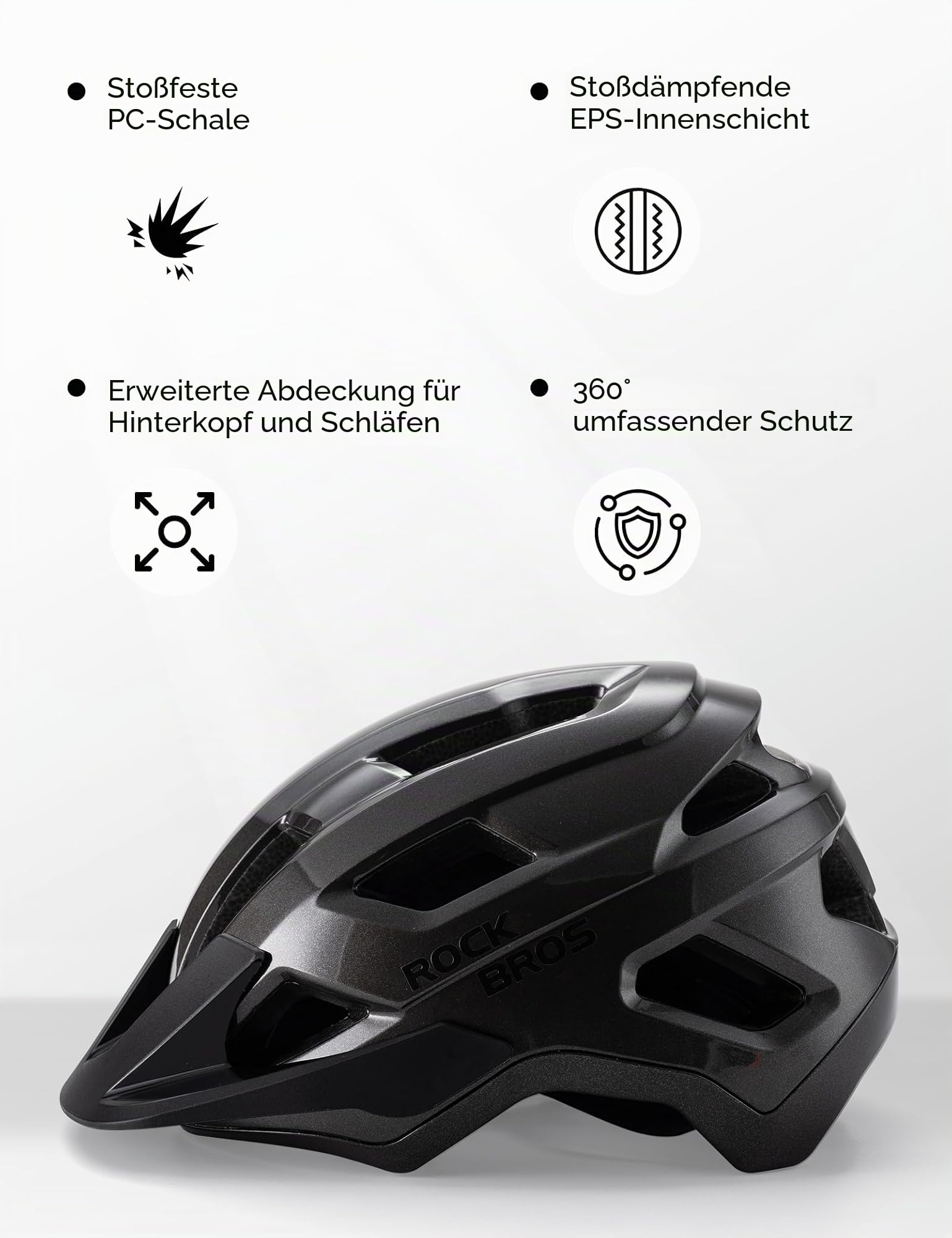 ROCKBROS Fahrradhelm für Jugendliche, Kinderhelm mit Abnehmenbarem Visier, Sicher Tiefe Passform Optimale Belüftung, Kinder Helm für Radfahren Skateboard Schulweg Waldtour Roller