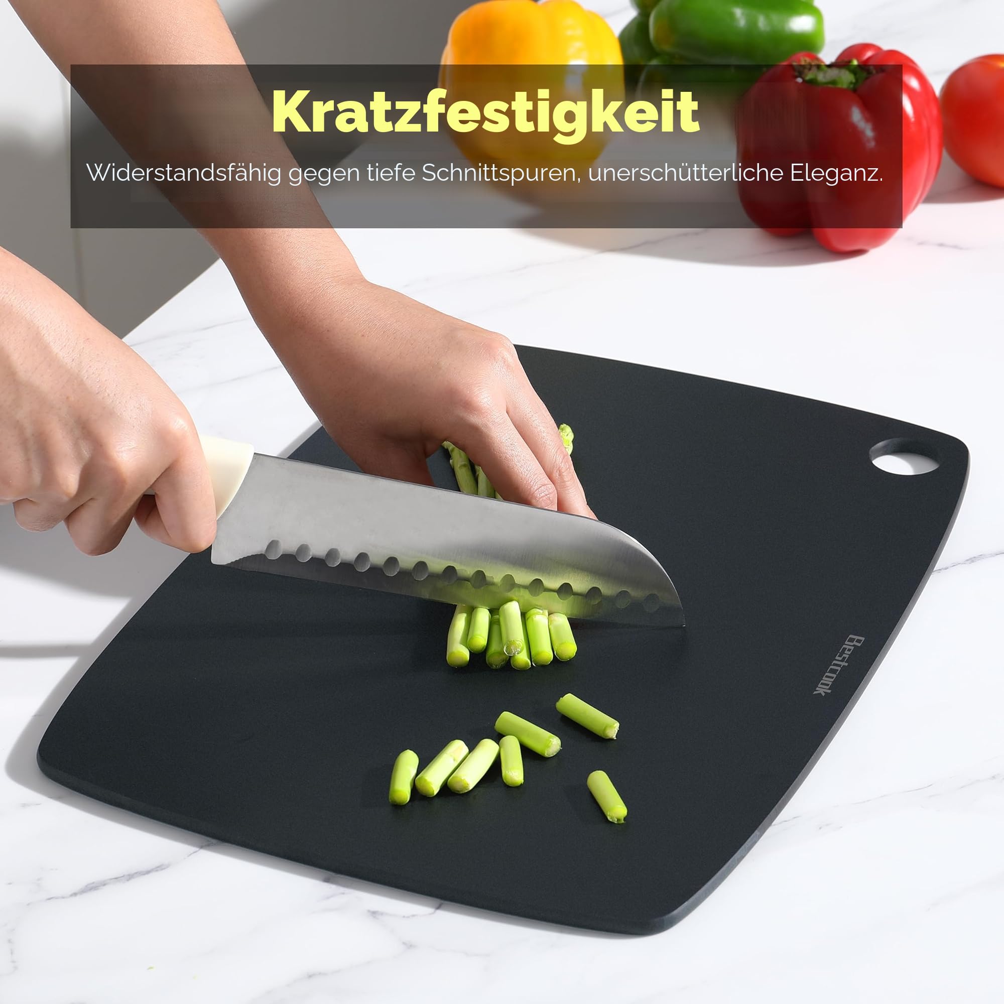 Schneidebretter aus Holzfaser, 3er-Set, Spülmaschinenfest, Hohe Dichte, Antiporös, BPA-frei, Messerfreundlich, Ideal zum Schneiden von Fleisch, Gemüse, Käse und Brot
