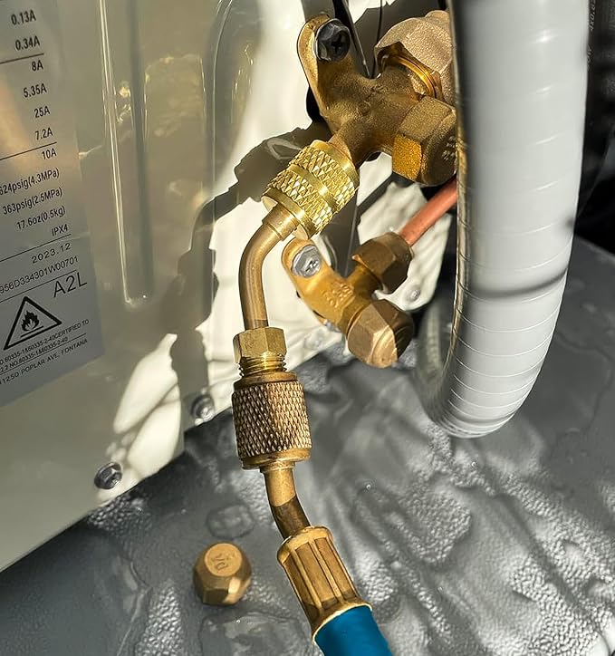 Adaptador CALPOSE R410a para Mini Split, Conector 5/16" Hembra a 1/4" Macho miniatura 2