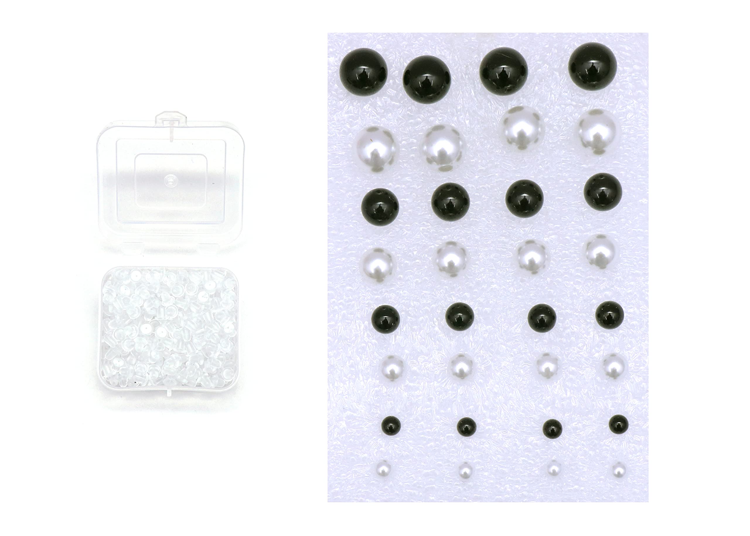 NAVMAV Sylish Artificial Jewellery Pearls Stud Earrings Black/White Ring Birthday Gift For Girls Earing Kaan ka Tops Ring Small Plastic Earring Set of 16 (B0C1ZFPY5L) Amazon Price History, Amazon Price Tracker