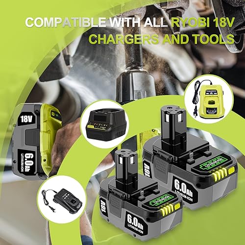 Miniatura 3 de DSANKE - Repuesto para batería Ryobi 18V P102 P103 P104 P105 P107 P109 P190 P191 P122 ABP1803 BPP1820 1322401 1400672 13022 Herramientas eléctricas