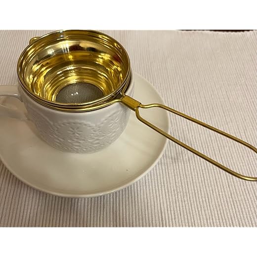 Premium Brass Tea & Coffee Strainer ? Durable Handcrafted Metal Filter with Fine Mesh ? Ideal for Loose Leaf Tea, Coffee Decoction & Herbal Infusions