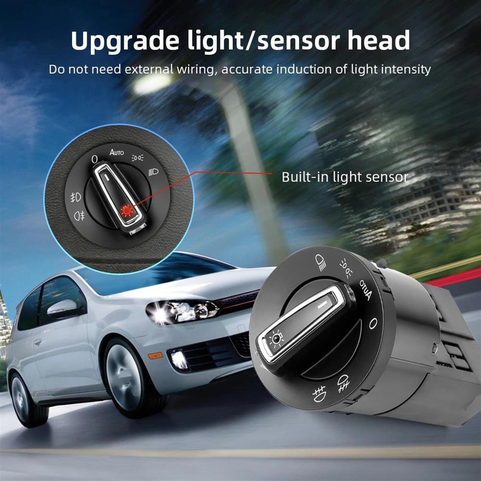 Kompatibel Mit VW Für Passat Für Touran Für Tiguan Scheinwerfer-Upgrade-Modifikation Scheinwerfer-Steuerschalter Lichtsensor-Modul 3BD941531 1C0941531 Auto-Hauptlichtschalter(10pin)
